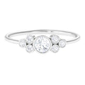 1/2 CT Bezel Set Zircon Cluster Promise Ring in Gold