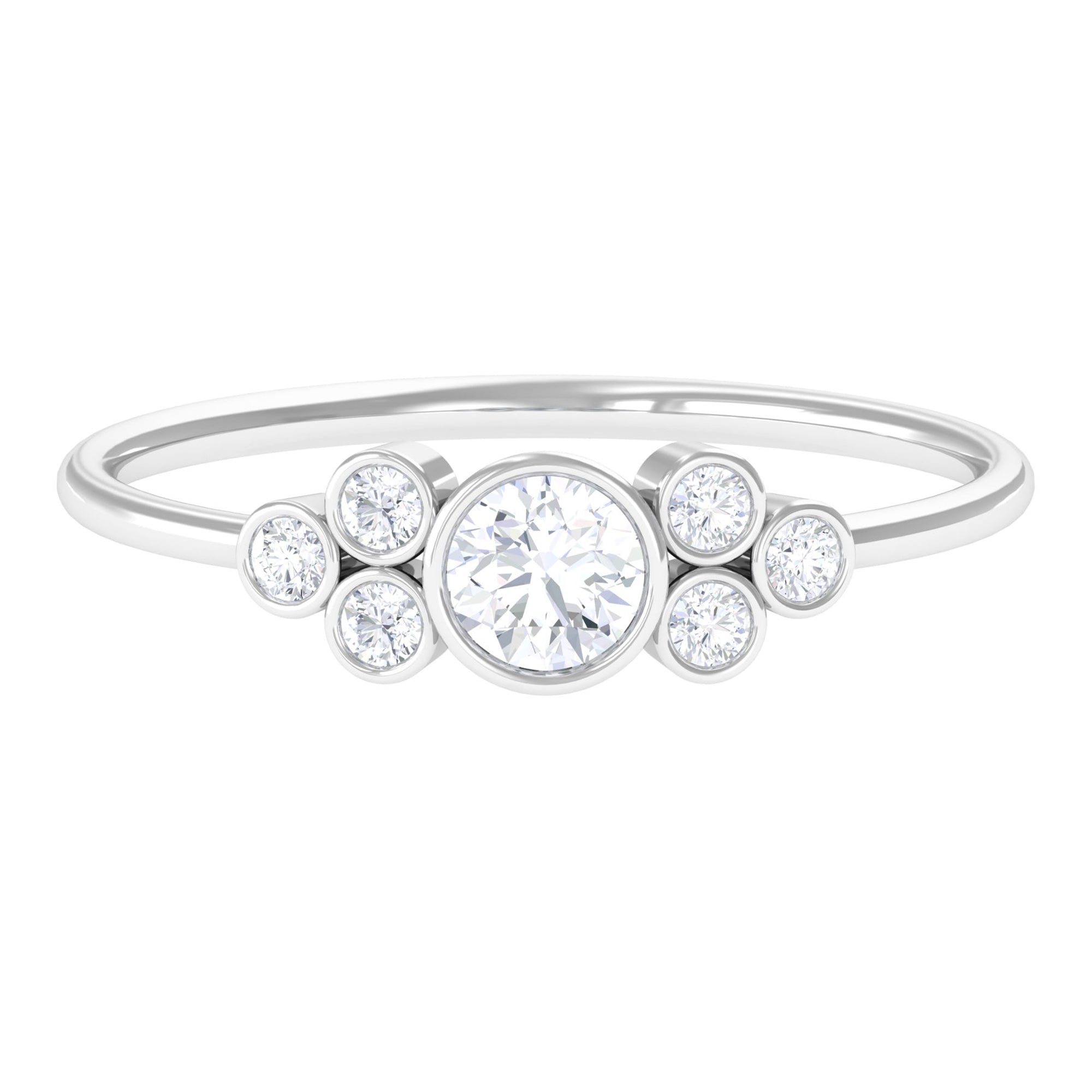 1/2 CT Bezel Set Zircon Cluster Promise Ring in Gold