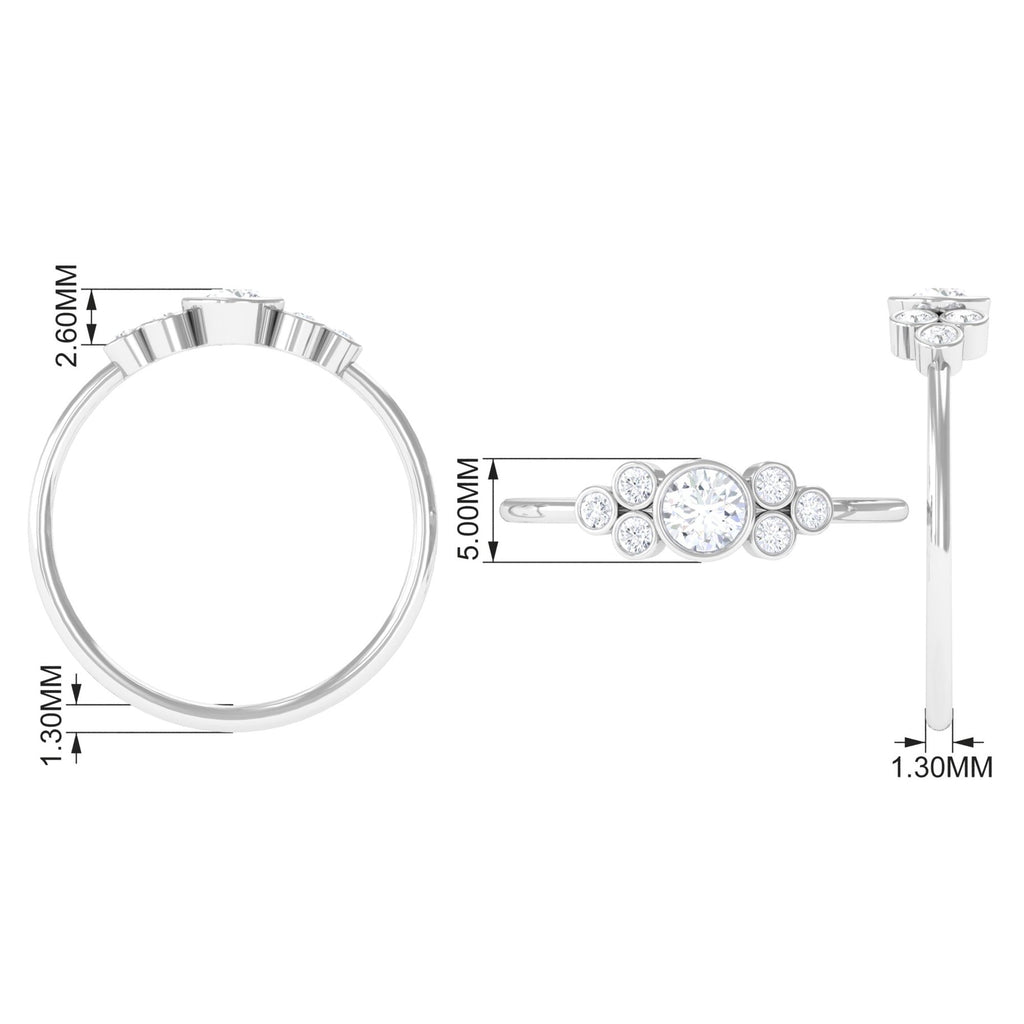 1/2 CT Bezel Set Zircon Cluster Promise Ring in Gold