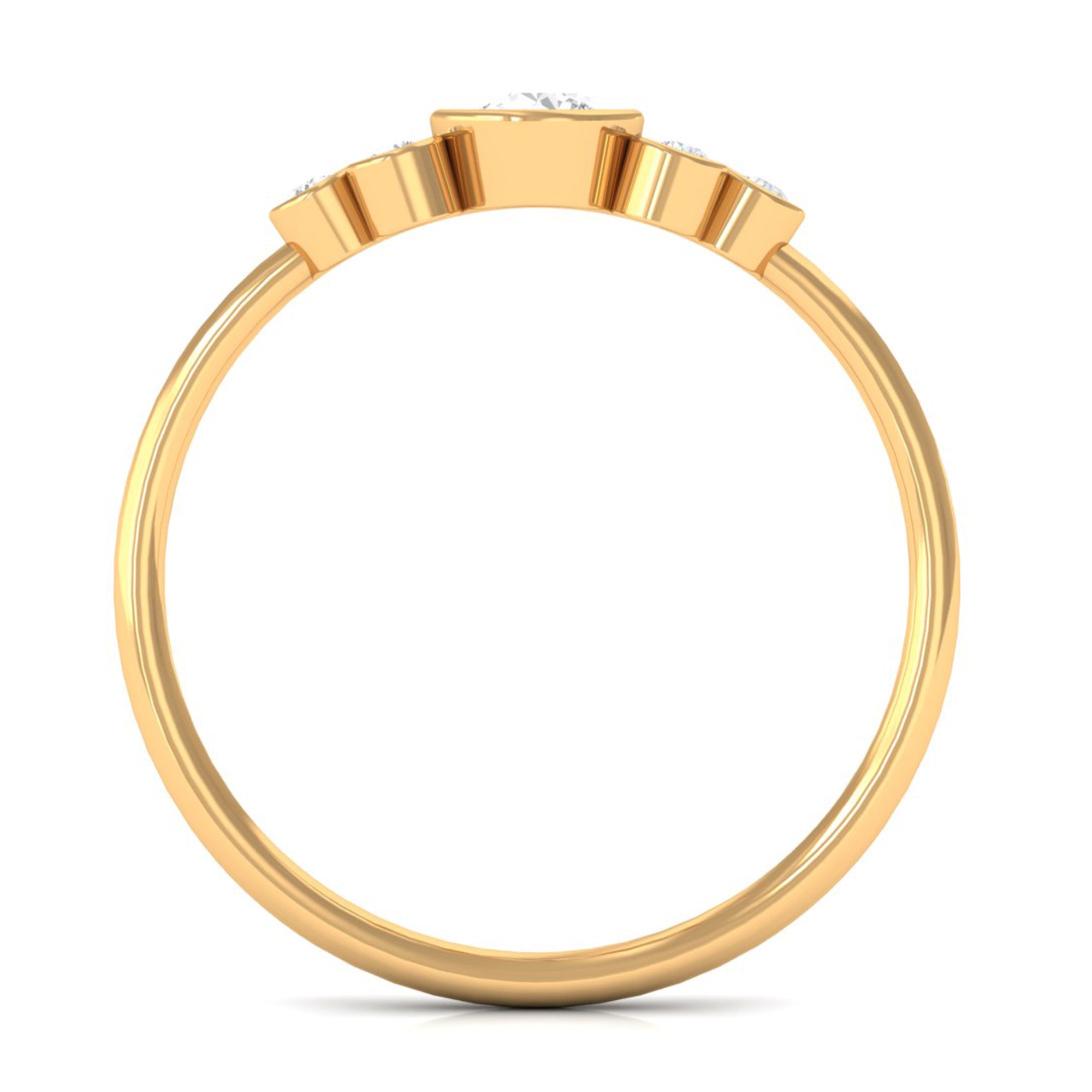1/2 CT Bezel Set Zircon Cluster Promise Ring in Gold