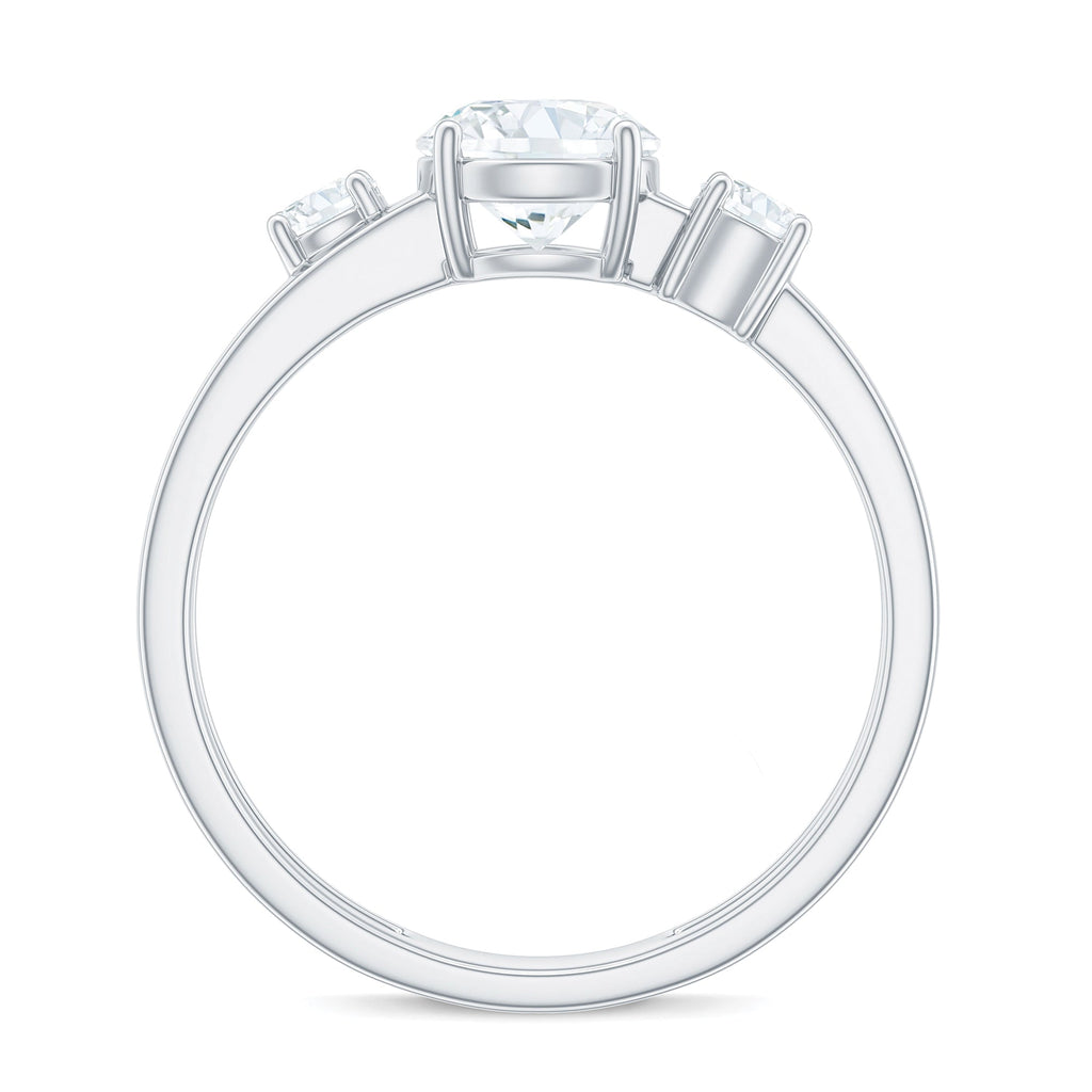 Certified Cubic Zirconia Three Stone Double Band Ring