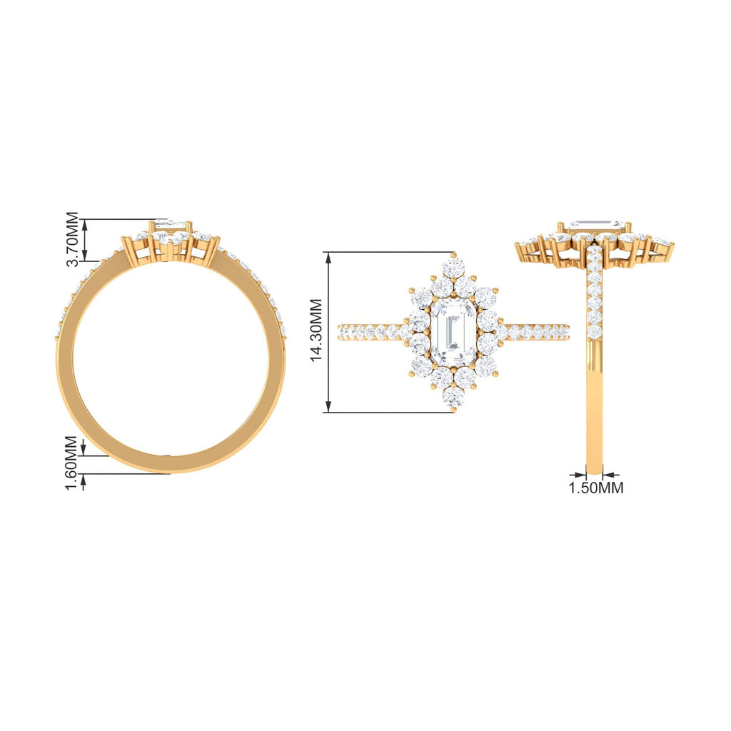 1.75 CT Octagon Cut Zircon Vintage Engagement Ring in Gold