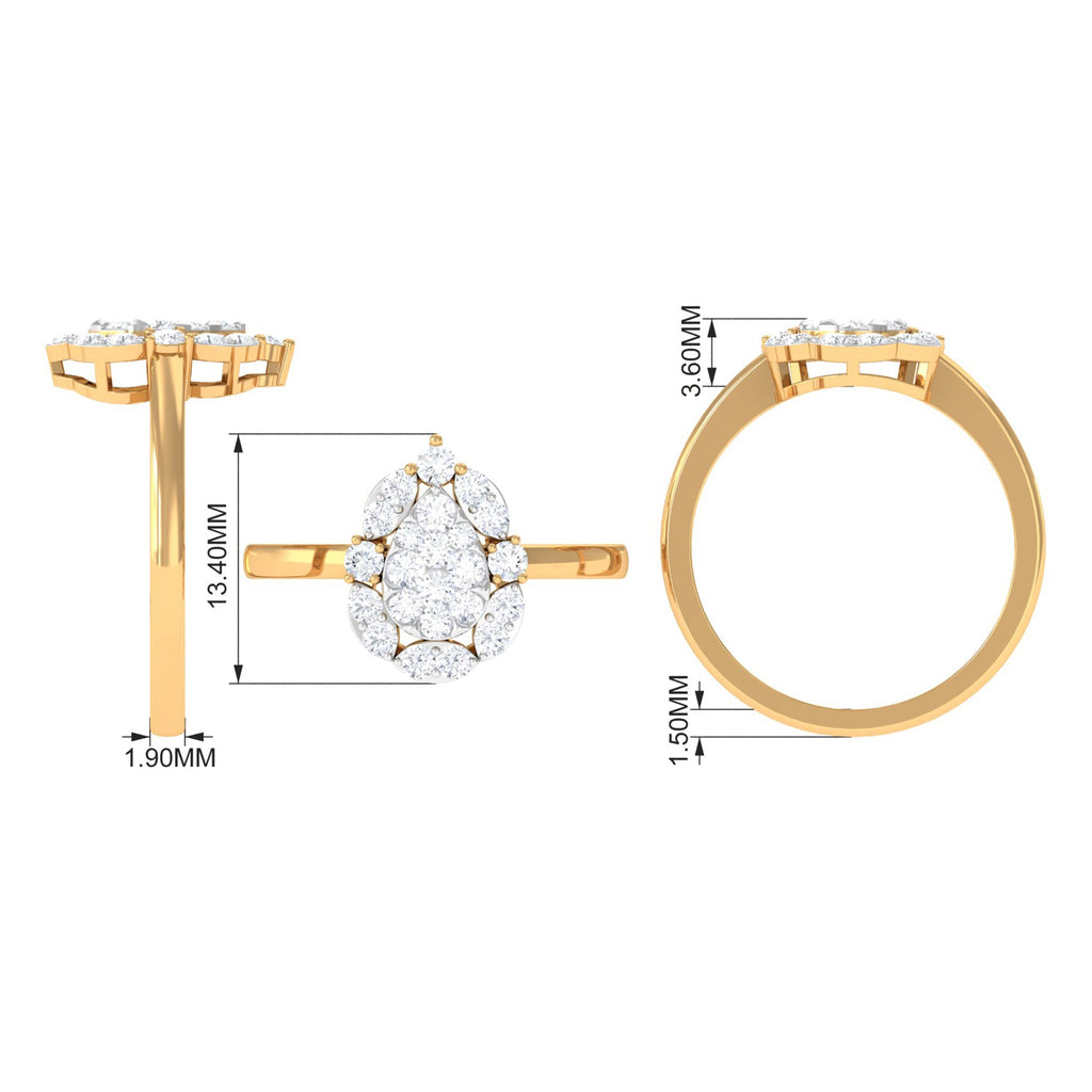 Cubic Zirconia Engagement Ring in Illusion Setting