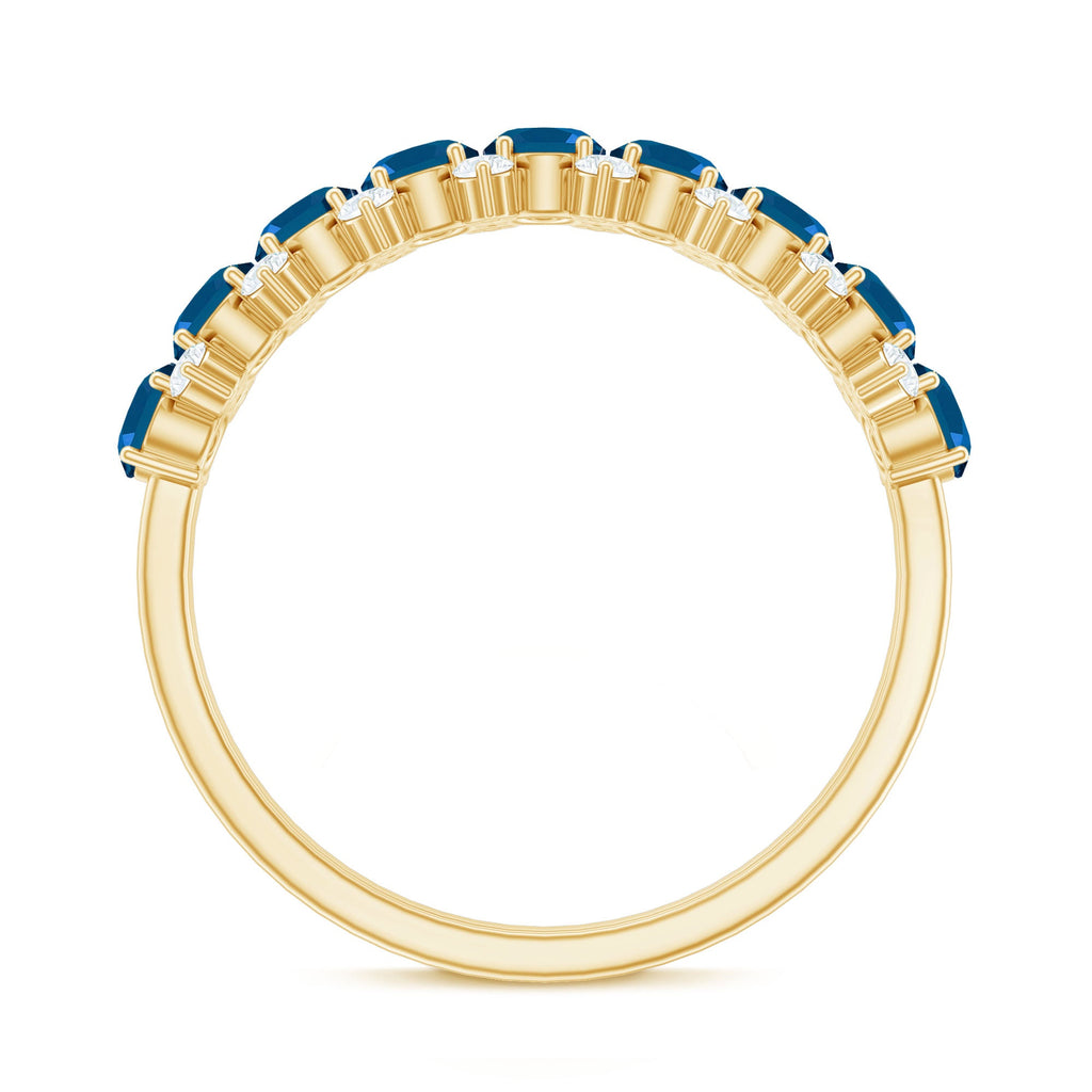 London Blue Topaz Half Eternity Band with Certificate