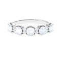 2 CT Genuine Moonstone and Diamond Half Eternity Ring