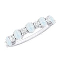 1.5 CT Alternate Moonstone and Diamond Semi Eternity Ring