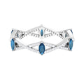 Marquise London Blue Topaz Crossover Eternity Band with Diamond