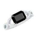 Octagon Created Black Diamond East-West Crossover Ring with Diamond