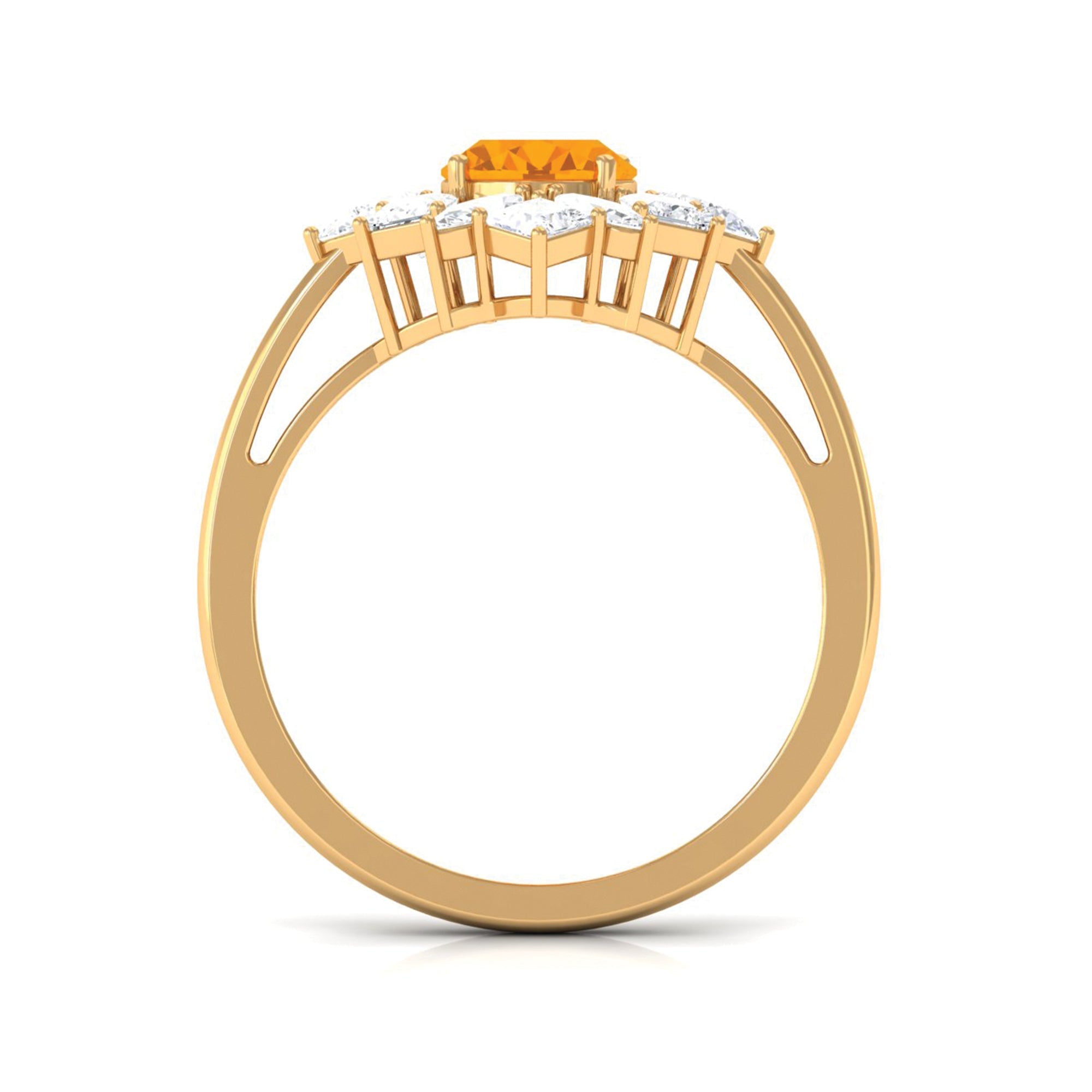 2.25 CT Oval Fire Opal Cocktail Engagement Ring with Moissanite