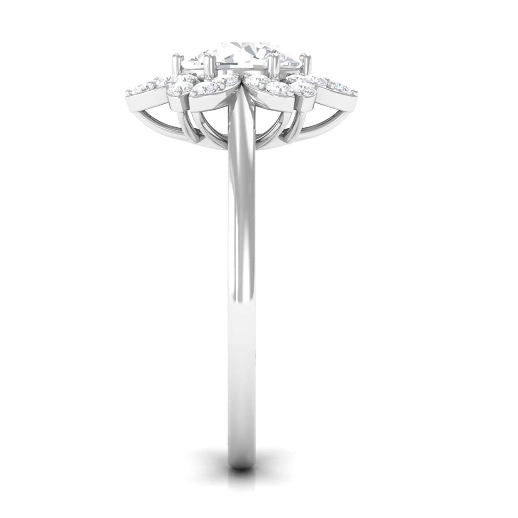 Cubic Zirconia Flower Promise Ring