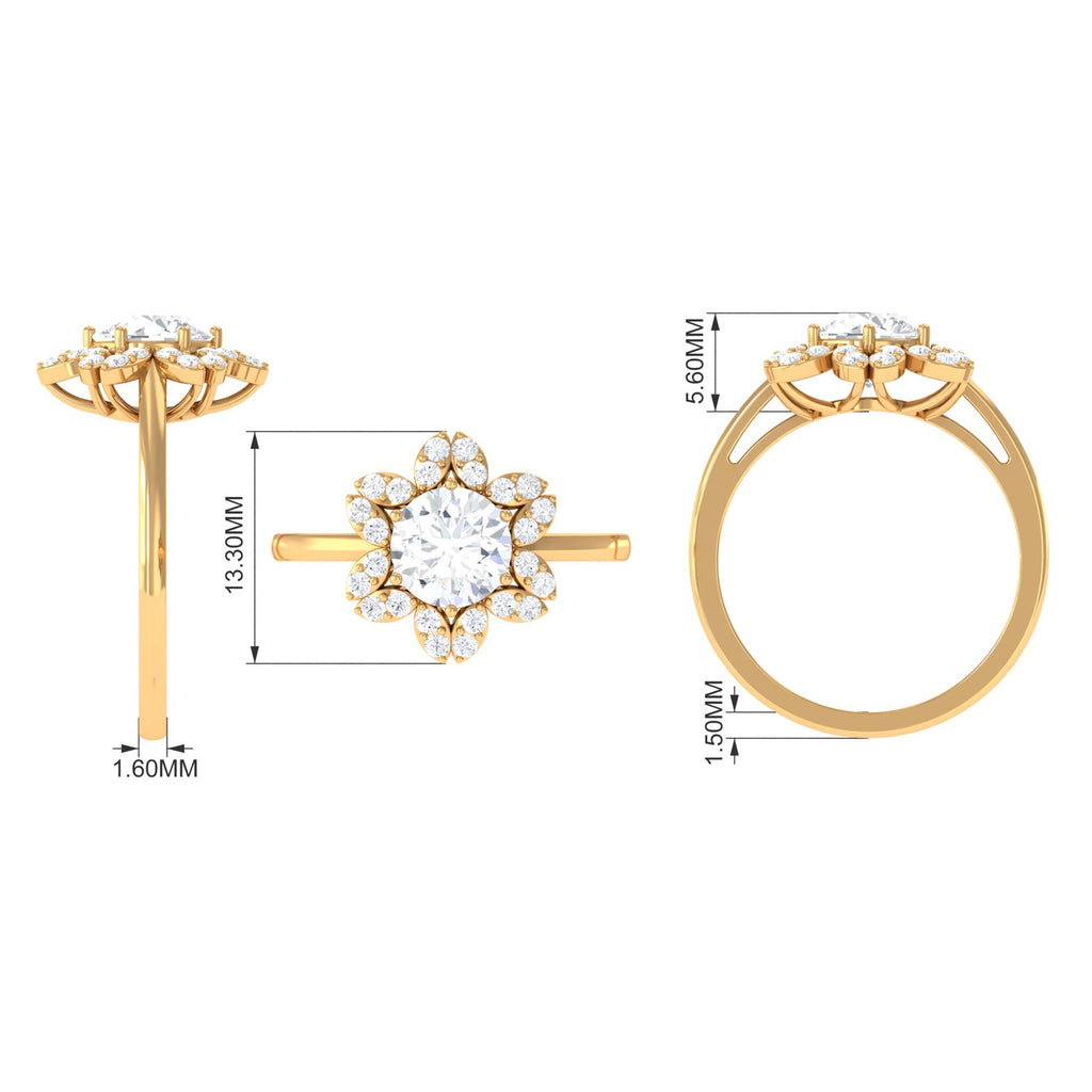 Cubic Zirconia Flower Promise Ring