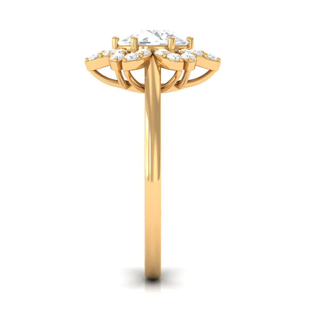 Cubic Zirconia Flower Promise Ring