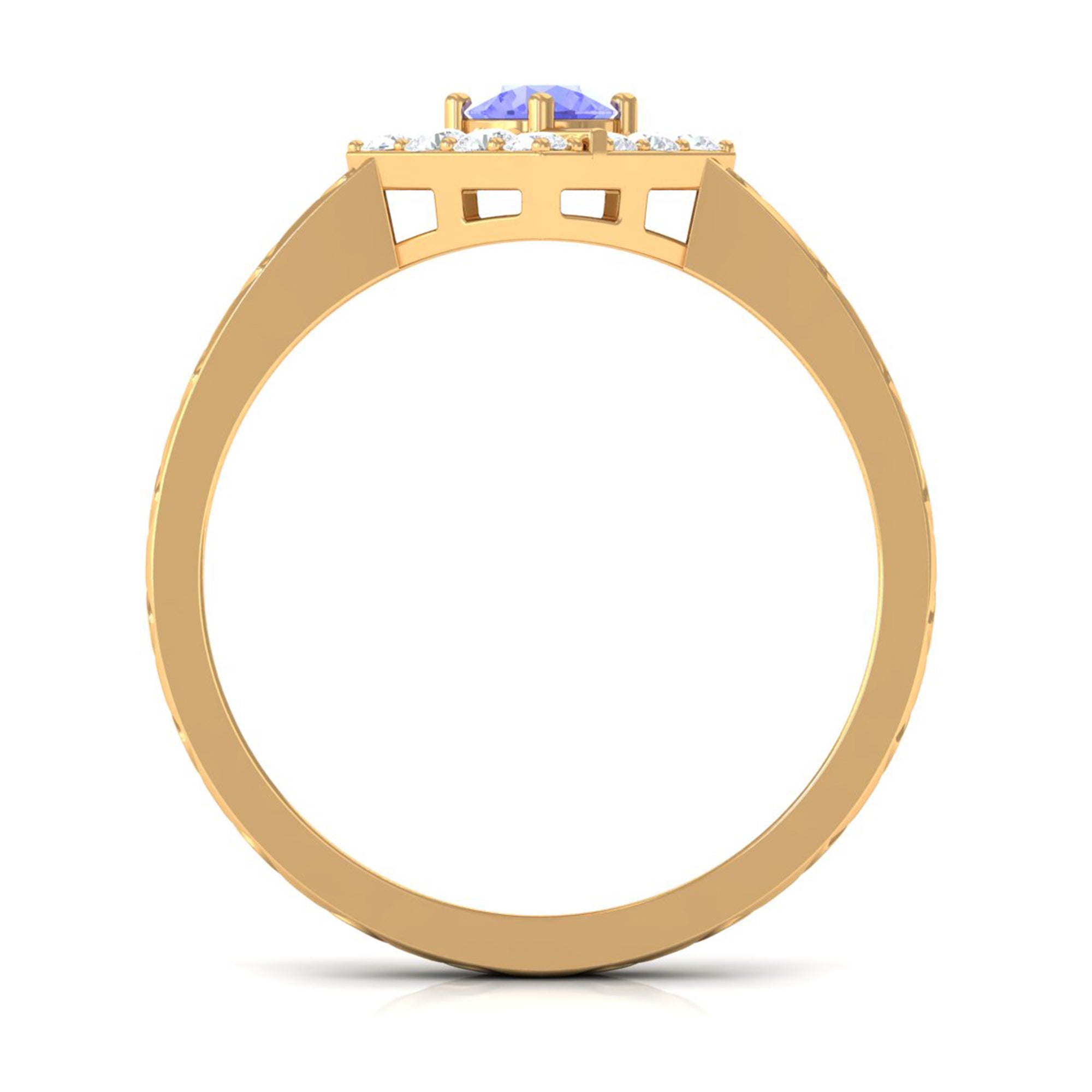 3/4 CT Minimal Tanzanite and Diamond Ring