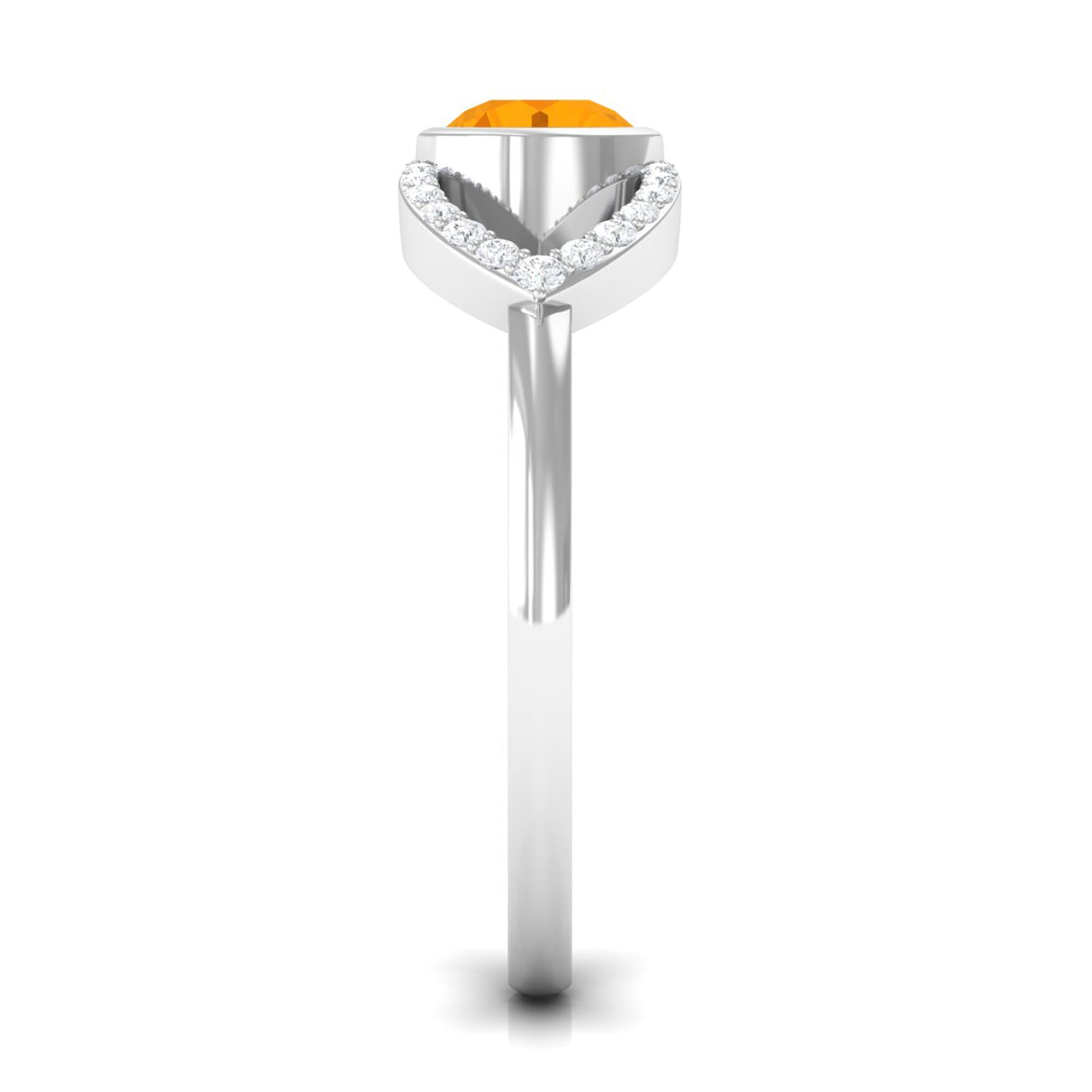 3/4 Ct Fire Opal and Diamond Split Shank Engagement Ring