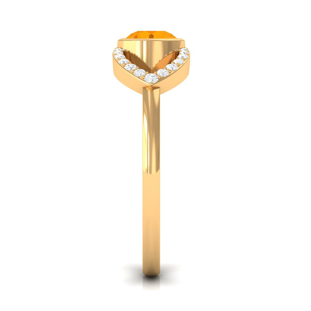 3/4 Ct Fire Opal and Diamond Split Shank Engagement Ring