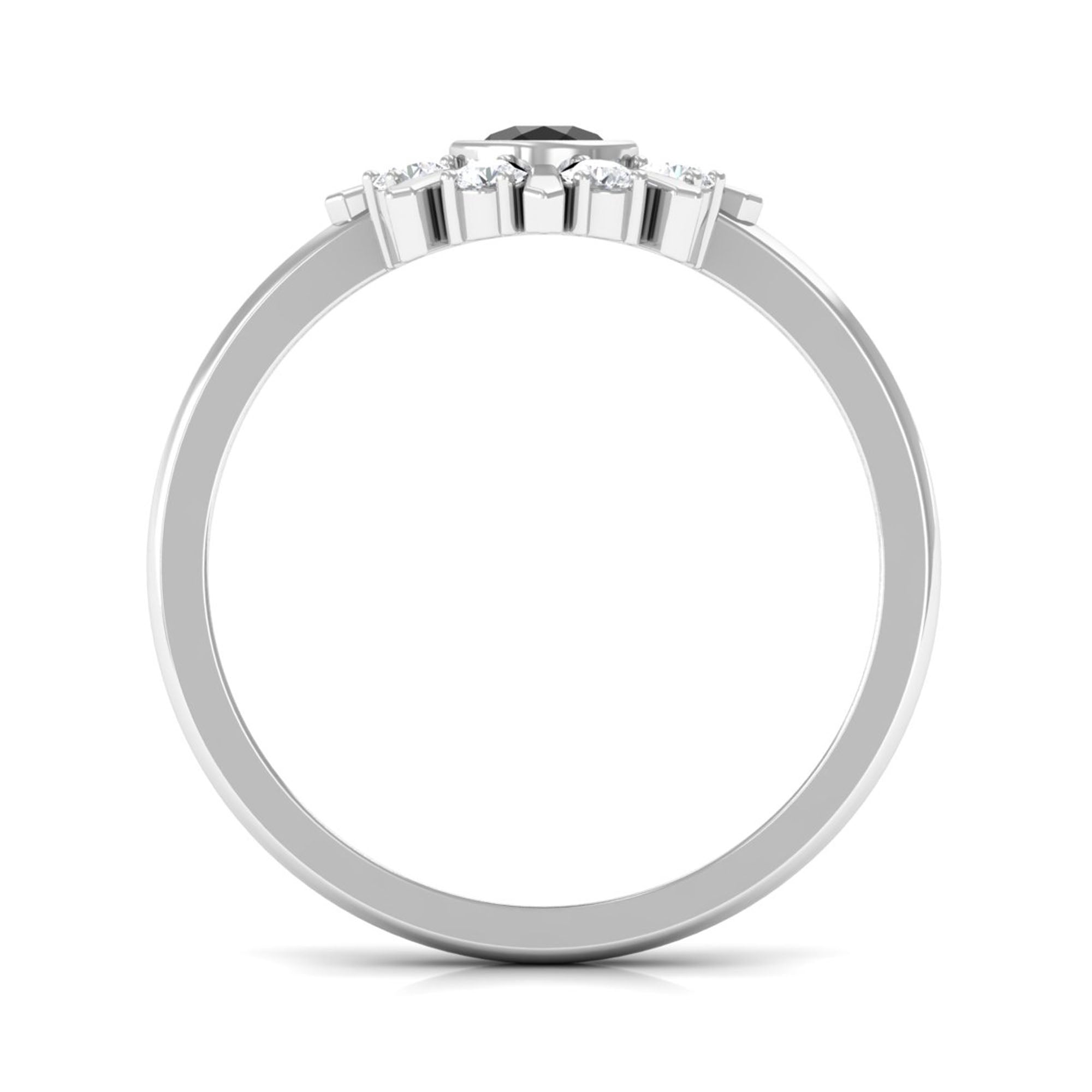 3/4 CT Black Spinel and Diamond Statement Ring