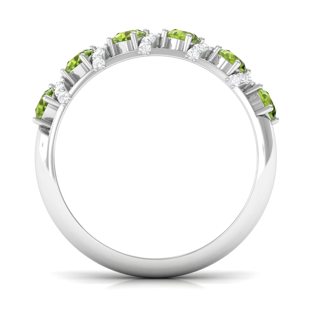 Designer Anniversary Ring with Peridot and Diamond