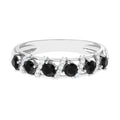 Black Spinel Designer Anniversary Band with Diamond