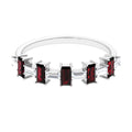 Genuine Baguette Garnet Diamond Half Eternity Ring