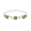 Half Eternity Ring with Peridot and Diamond