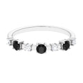 Black Spinel and Diamond Half Eternity Ring