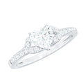 Certified Heart Shape Moissanite Engagement Ring