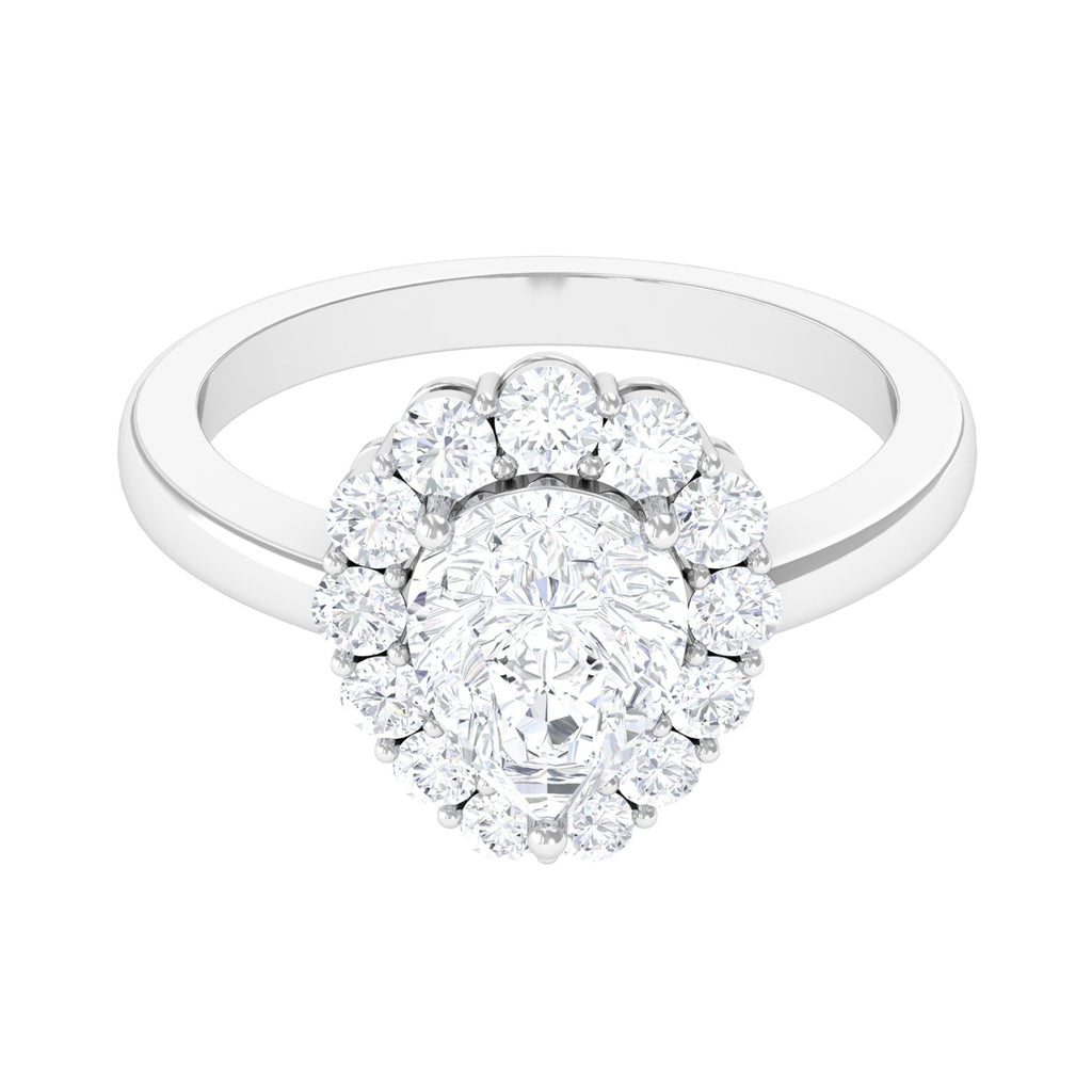 Zircon Teardrop Vintage Inspired Engagement Ring