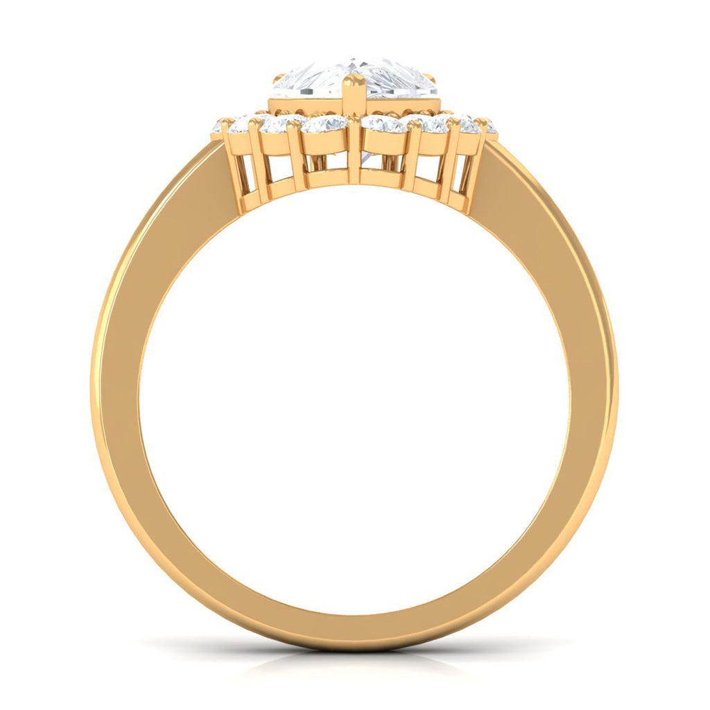 Zircon Teardrop Vintage Inspired Engagement Ring