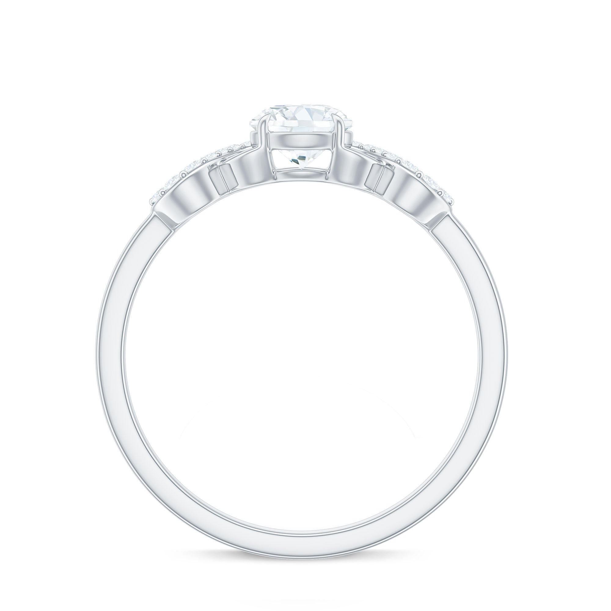 Certified Round Moissanite Infinity Promise Ring for Her