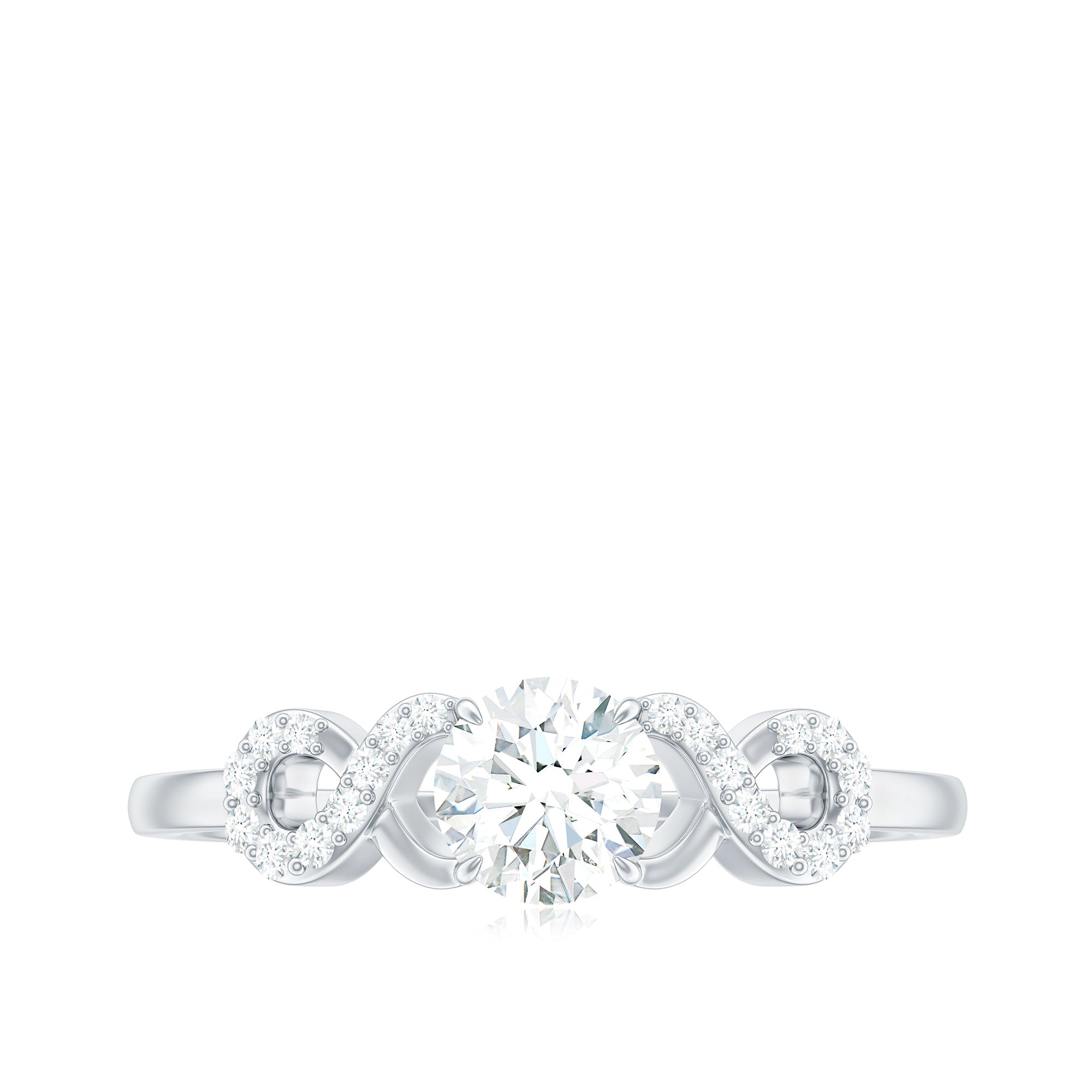 Certified Round Moissanite Infinity Promise Ring for Her