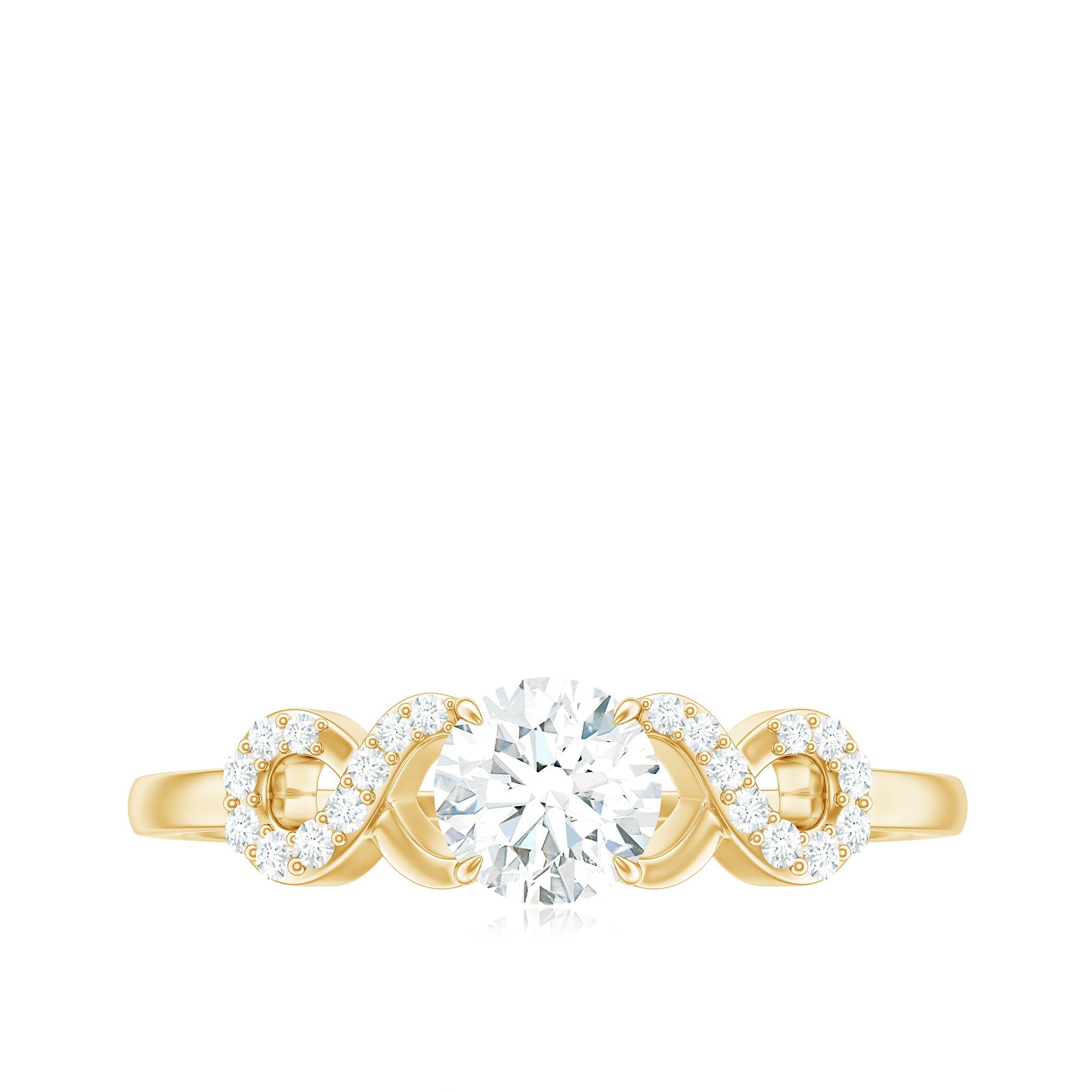 Certified Round Moissanite Infinity Promise Ring for Her