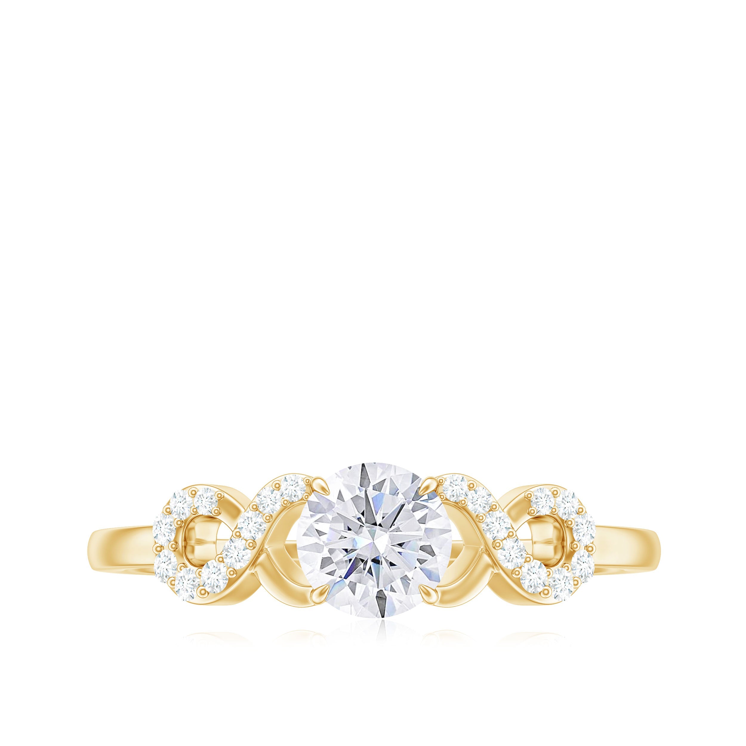 Zircon Infinity Engagement Ring in Claw Setting