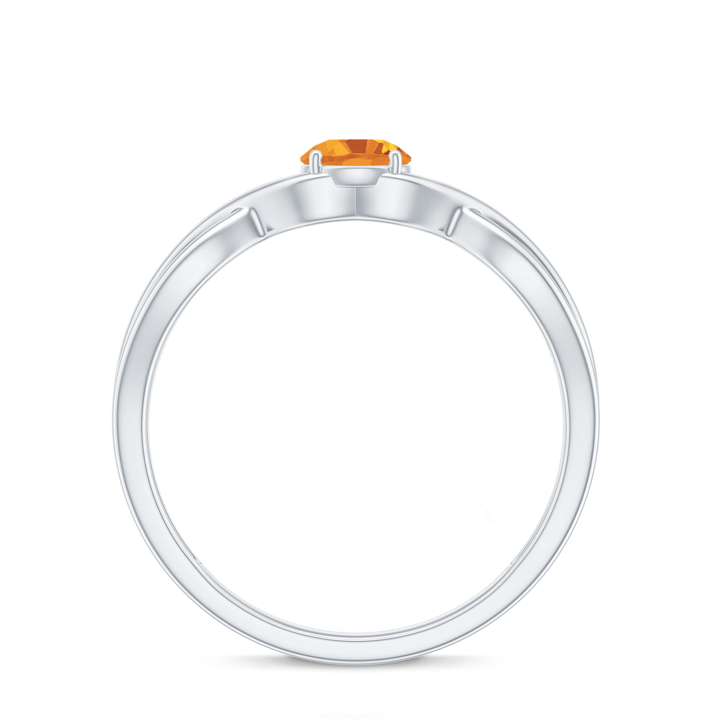 Certified Real Citrine Infinity Promise Ring with