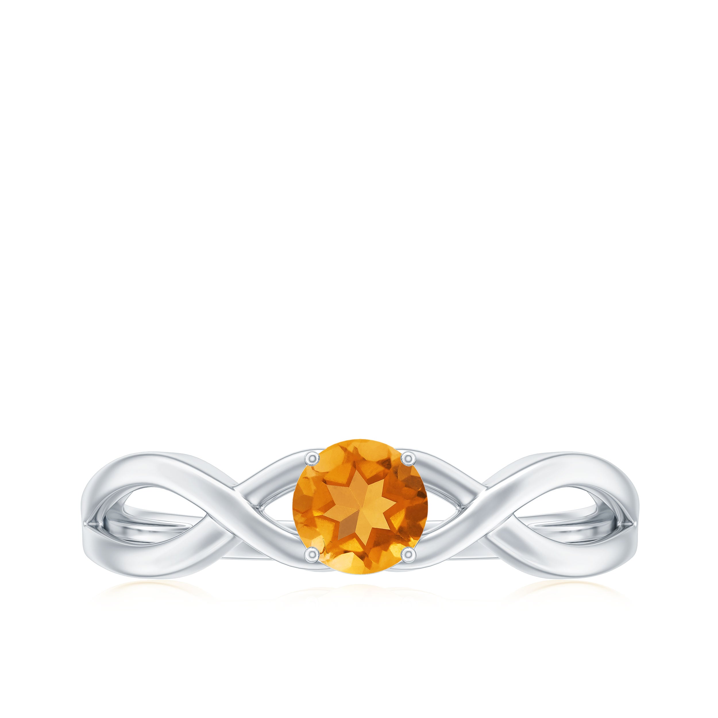 Certified Real Citrine Infinity Promise Ring with