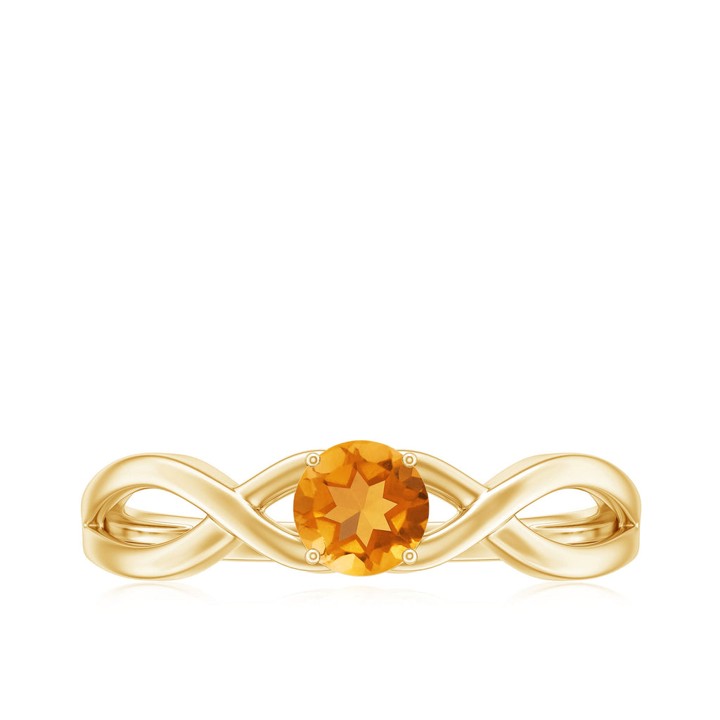 Certified Real Citrine Infinity Promise Ring with