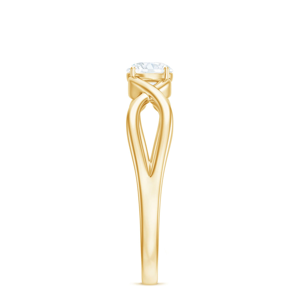 Round Moissanite Solitaire Promise Ring with Infinity Band