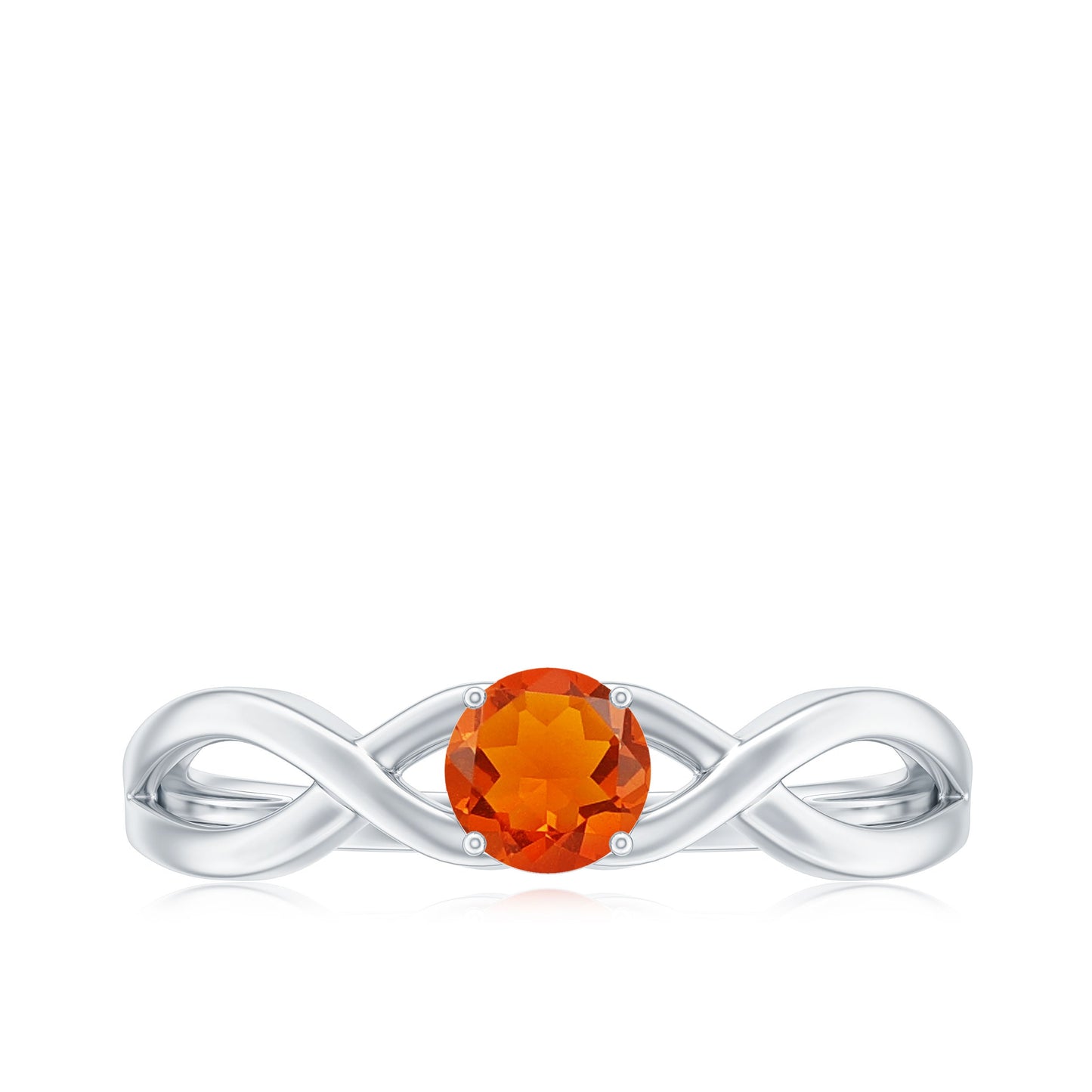 0.25 CT Solitaire Fire Opal Crossover Engagement Ring