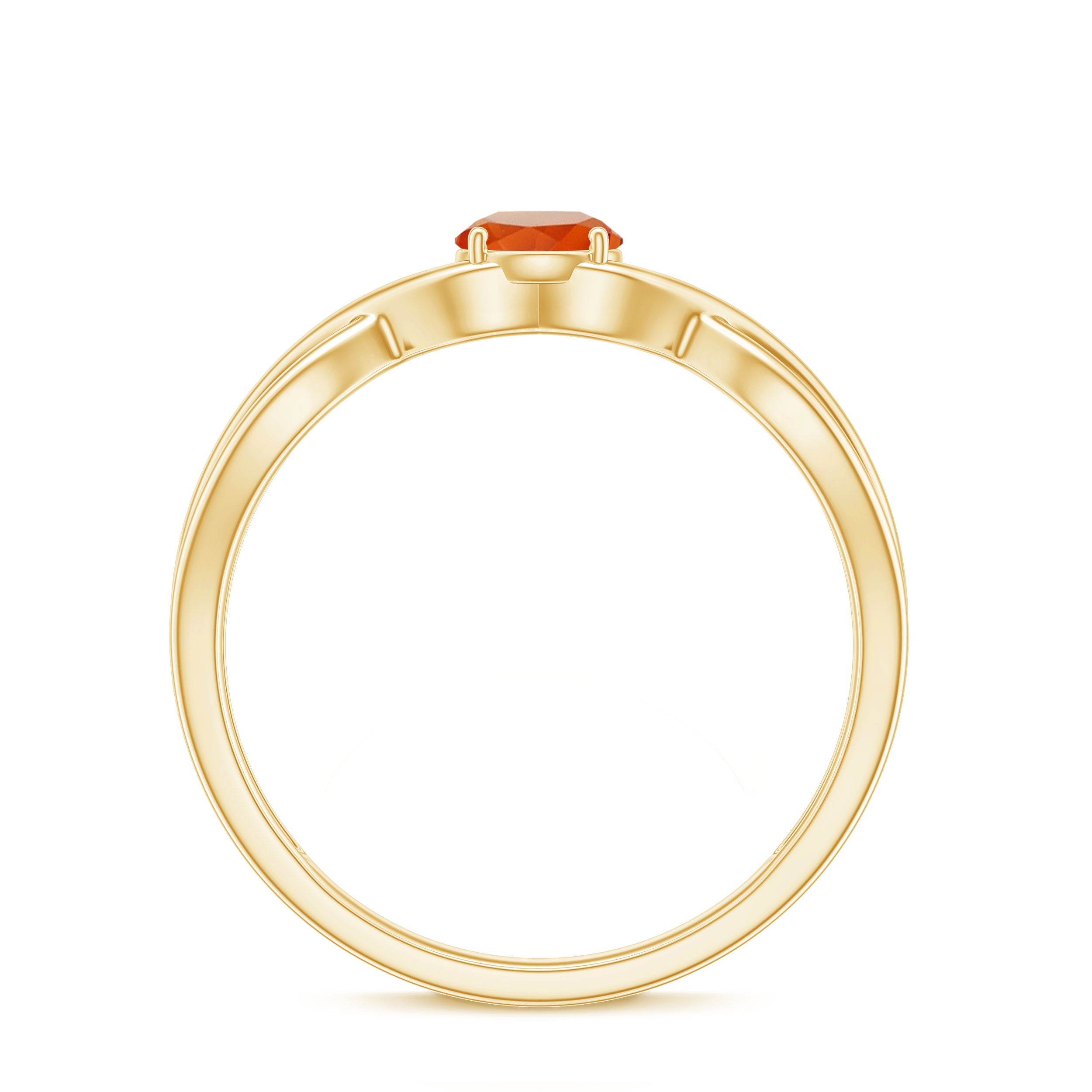 0.25 CT Solitaire Fire Opal Crossover Engagement Ring