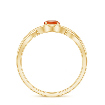 0.25 CT Solitaire Fire Opal Crossover Engagement Ring
