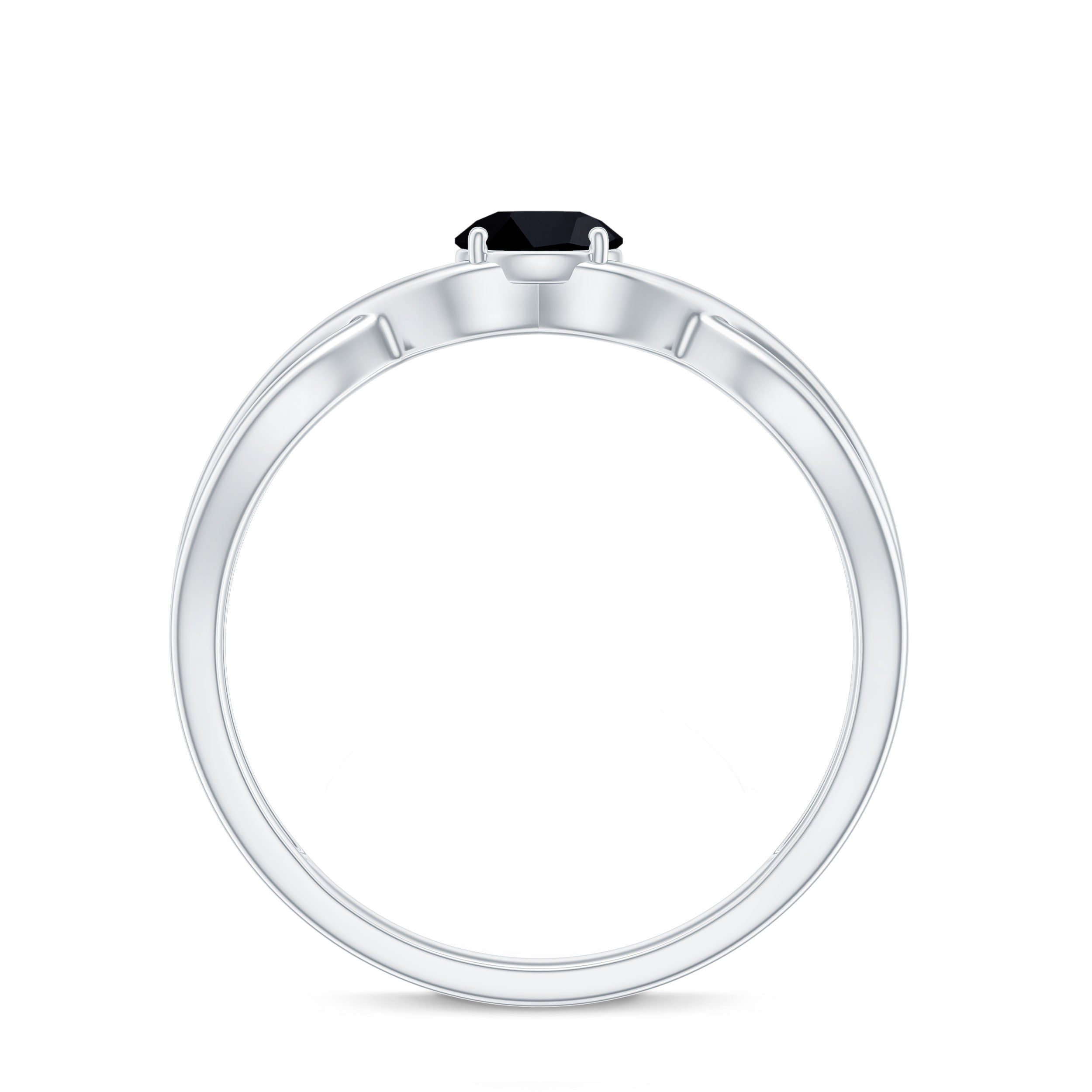 Solitaire Black Onyx Infinity Promise Ring for Women