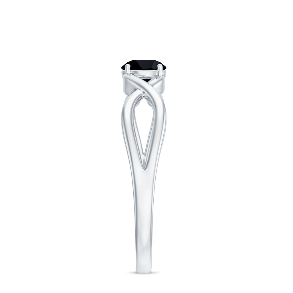 Solitaire Black Onyx Infinity Promise Ring for Women