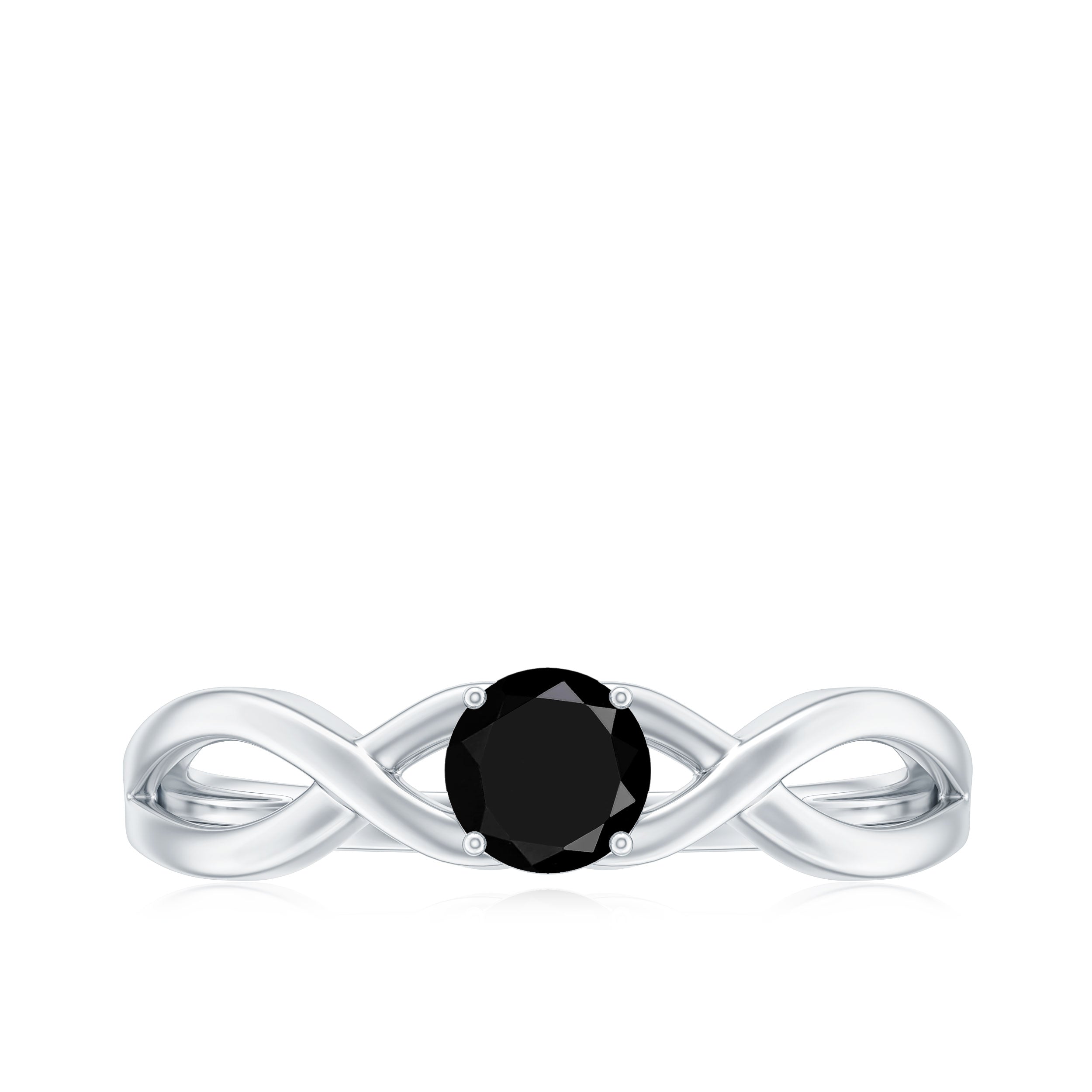 Solitaire Black Onyx Infinity Promise Ring for Women