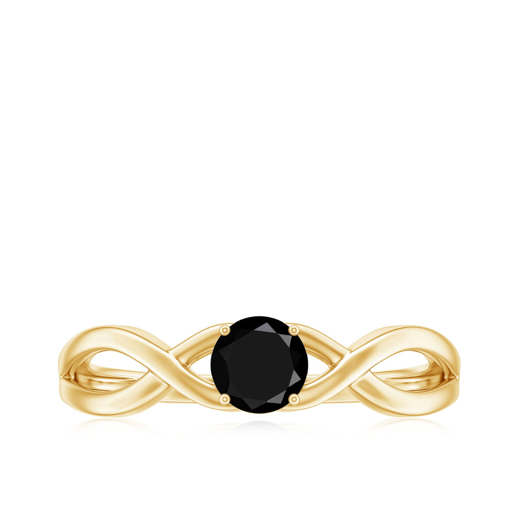 Solitaire Black Onyx Infinity Promise Ring for Women