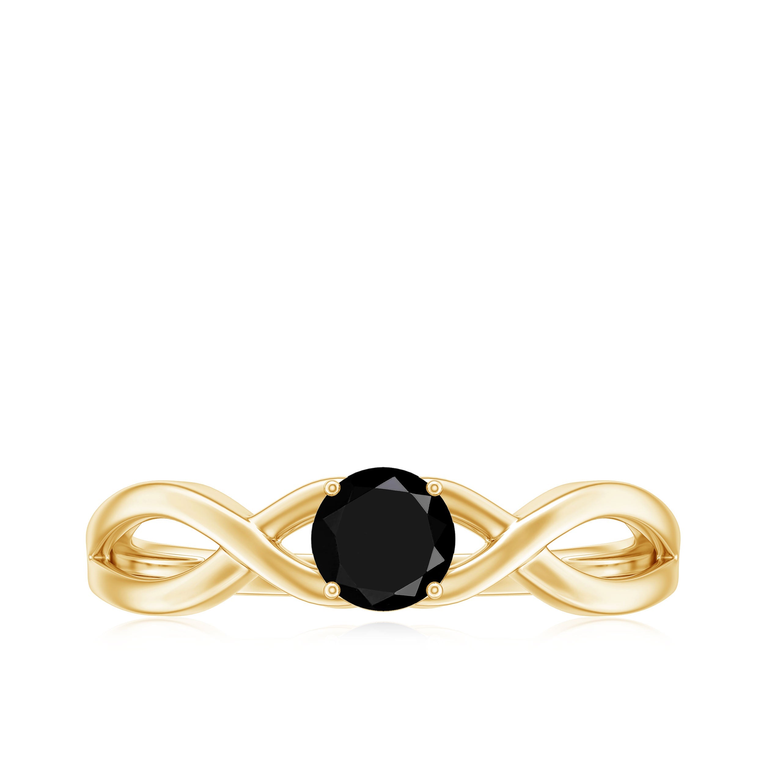 Solitaire Black Onyx Infinity Promise Ring for Women