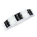 Natural Baguette Black Spinel Half Eternity Ring with Moissanite
