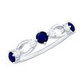 3/4 CT Blue Sapphire and Diamond Minimal Eternity Ring