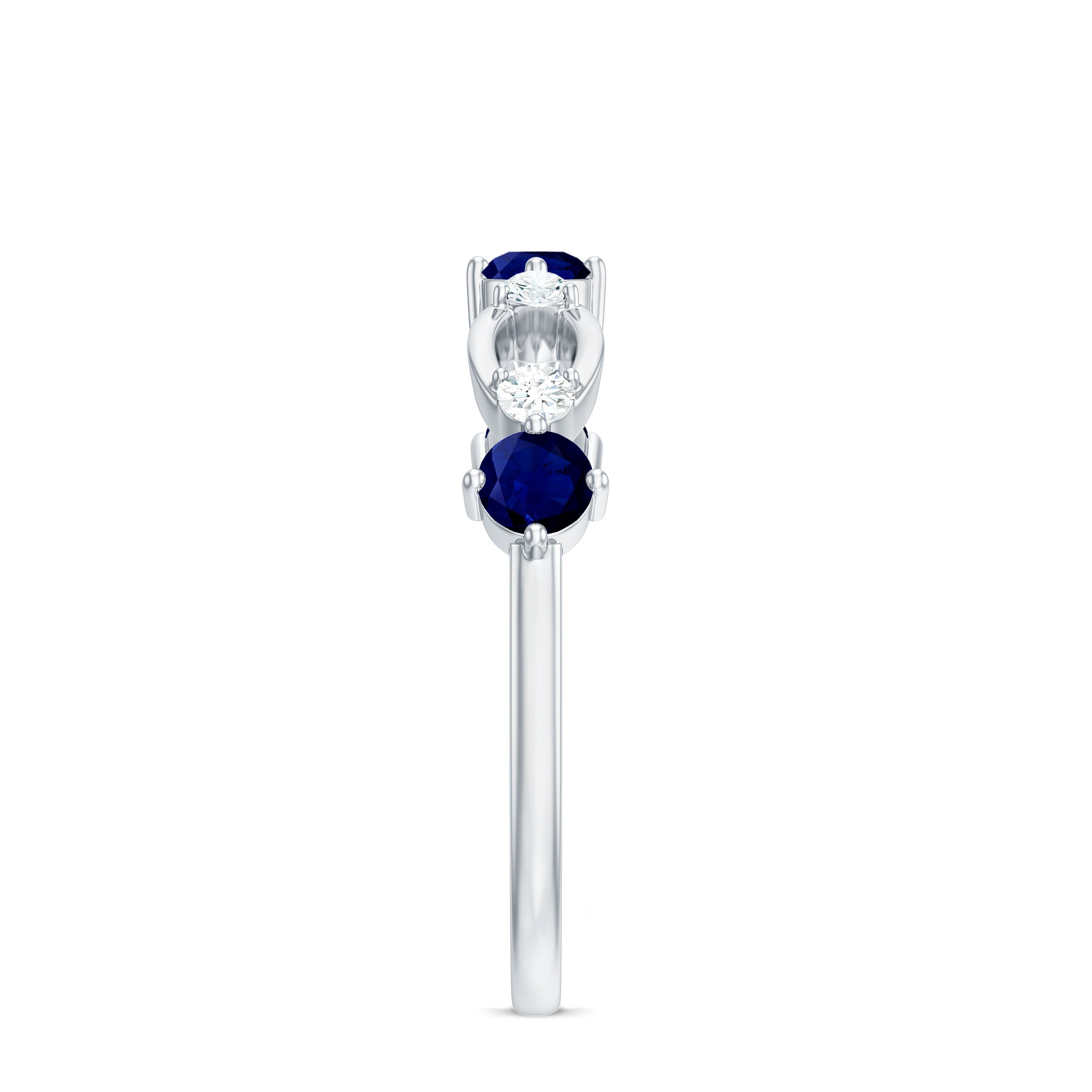 3/4 CT Blue Sapphire and Diamond Minimal Eternity Ring