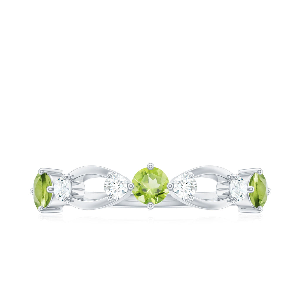Minimal Peridot Promise Ring with Diamond