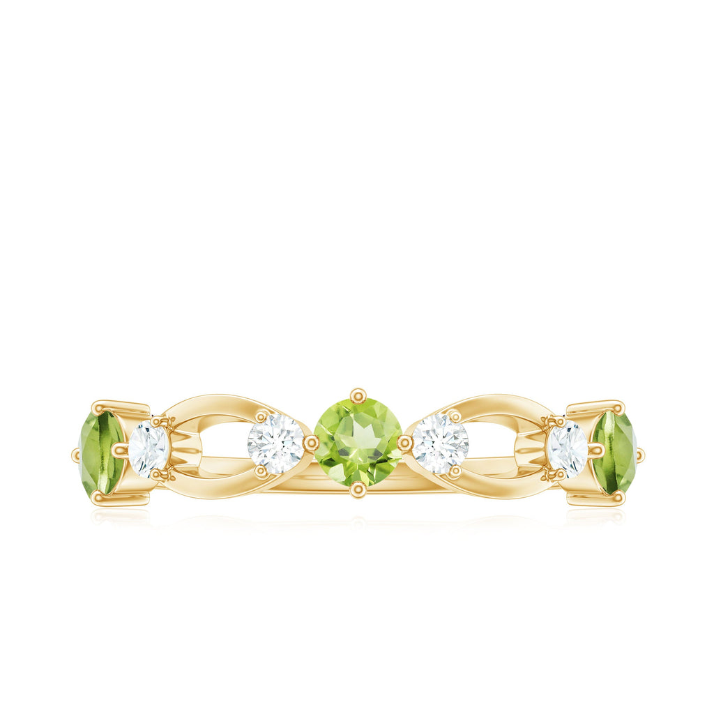 Minimal Peridot Promise Ring with Diamond