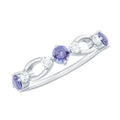Natural Tanzanite Diamond Ring for Promise